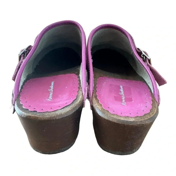 Hanna Andersson Leather Pink Floral Clogs womens size 40 - Picture 6 of 10